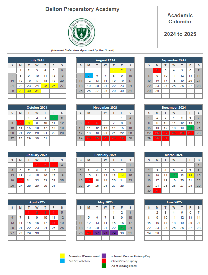 School Calendar 2024/2025