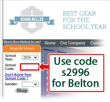 Use code s2996 for Belton